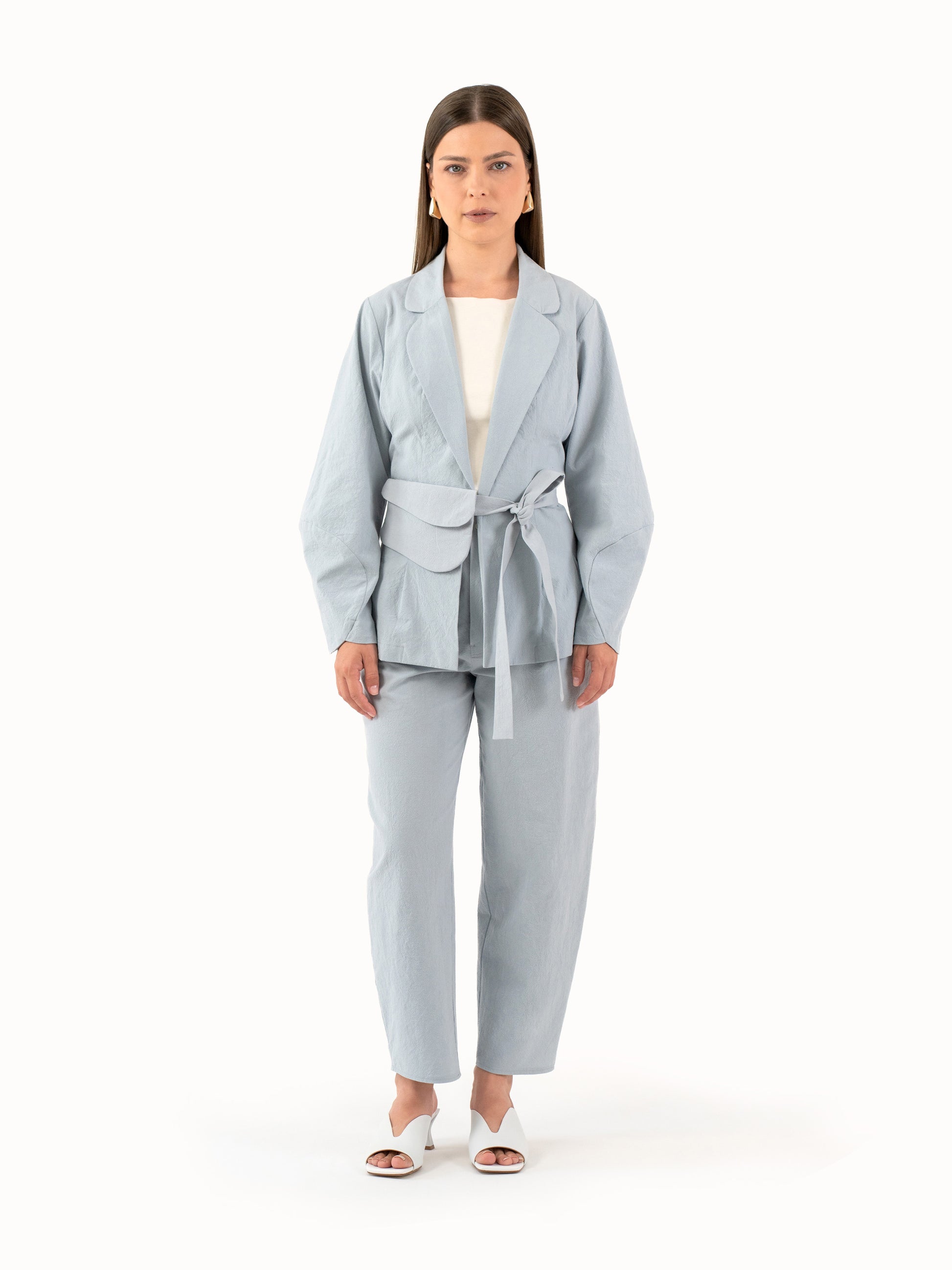 The Rounded Trousers – Sky Blue Petite