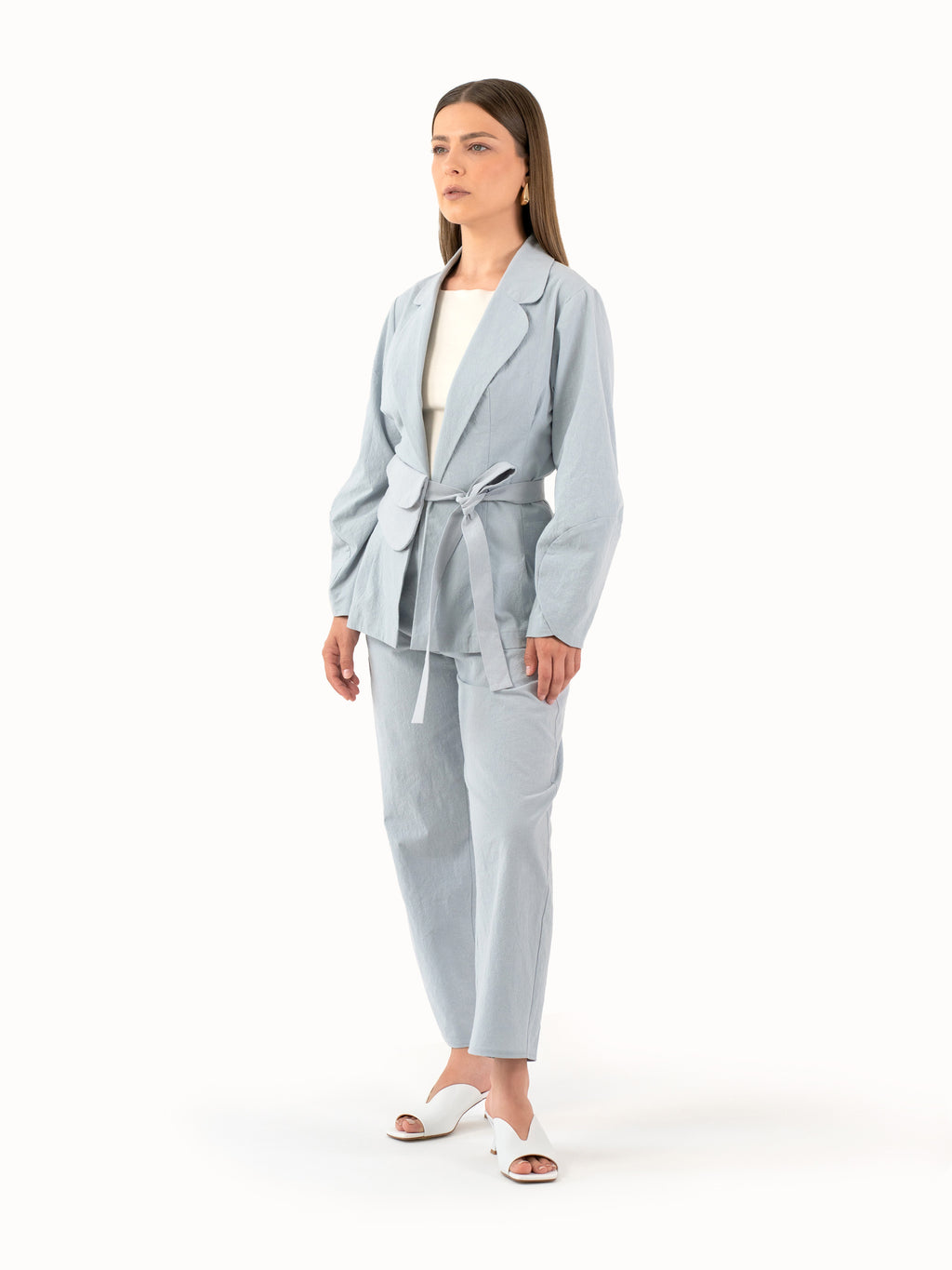 The Rounded Trousers – Sky Blue Petite