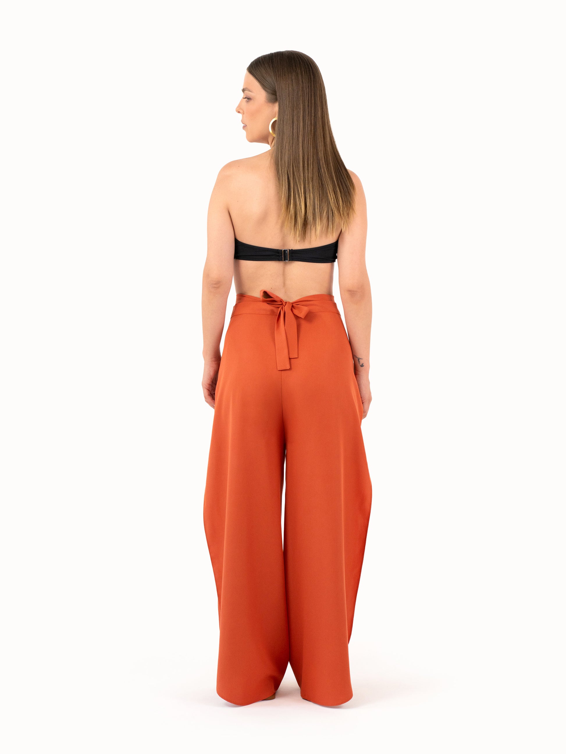 The Convertible Wrap Pants – Sunset Orange Petite