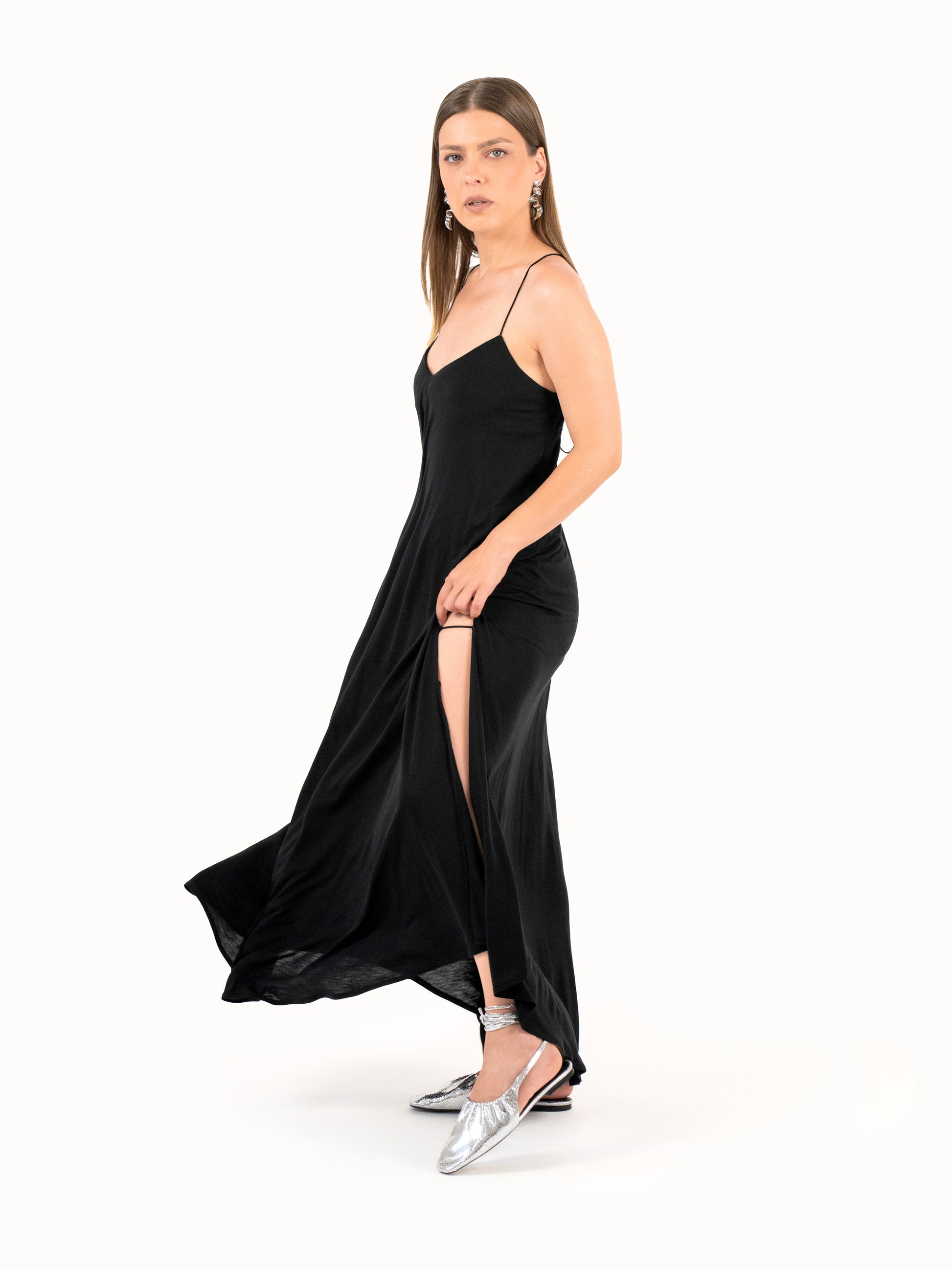 The Secret Black Midaxi Dress – Petite
