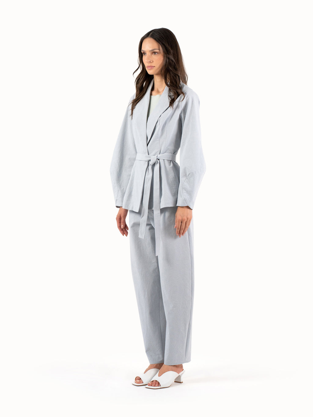 The Belted Jacket – Sky Blue