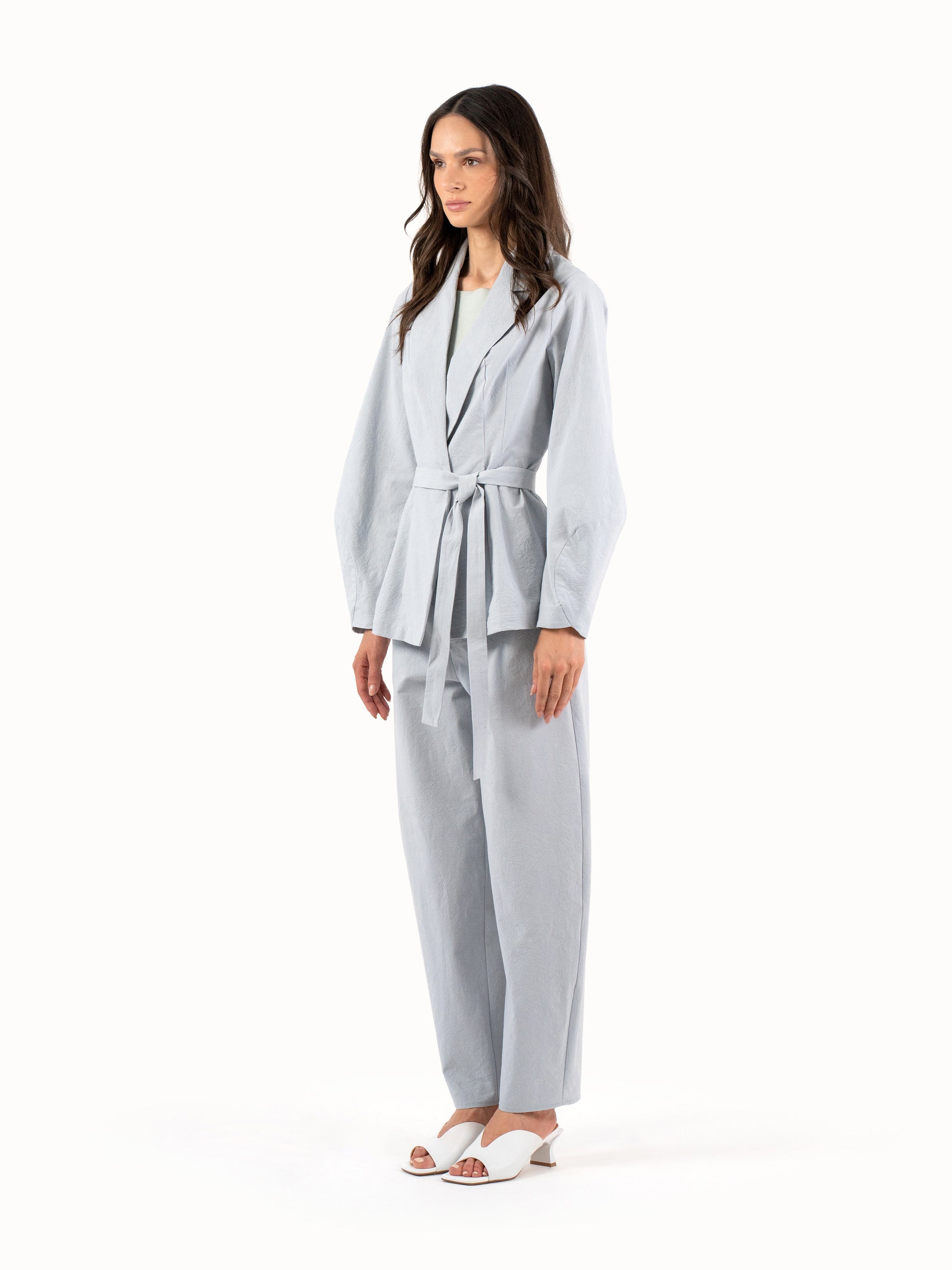 The Belted Jacket – Sky Blue