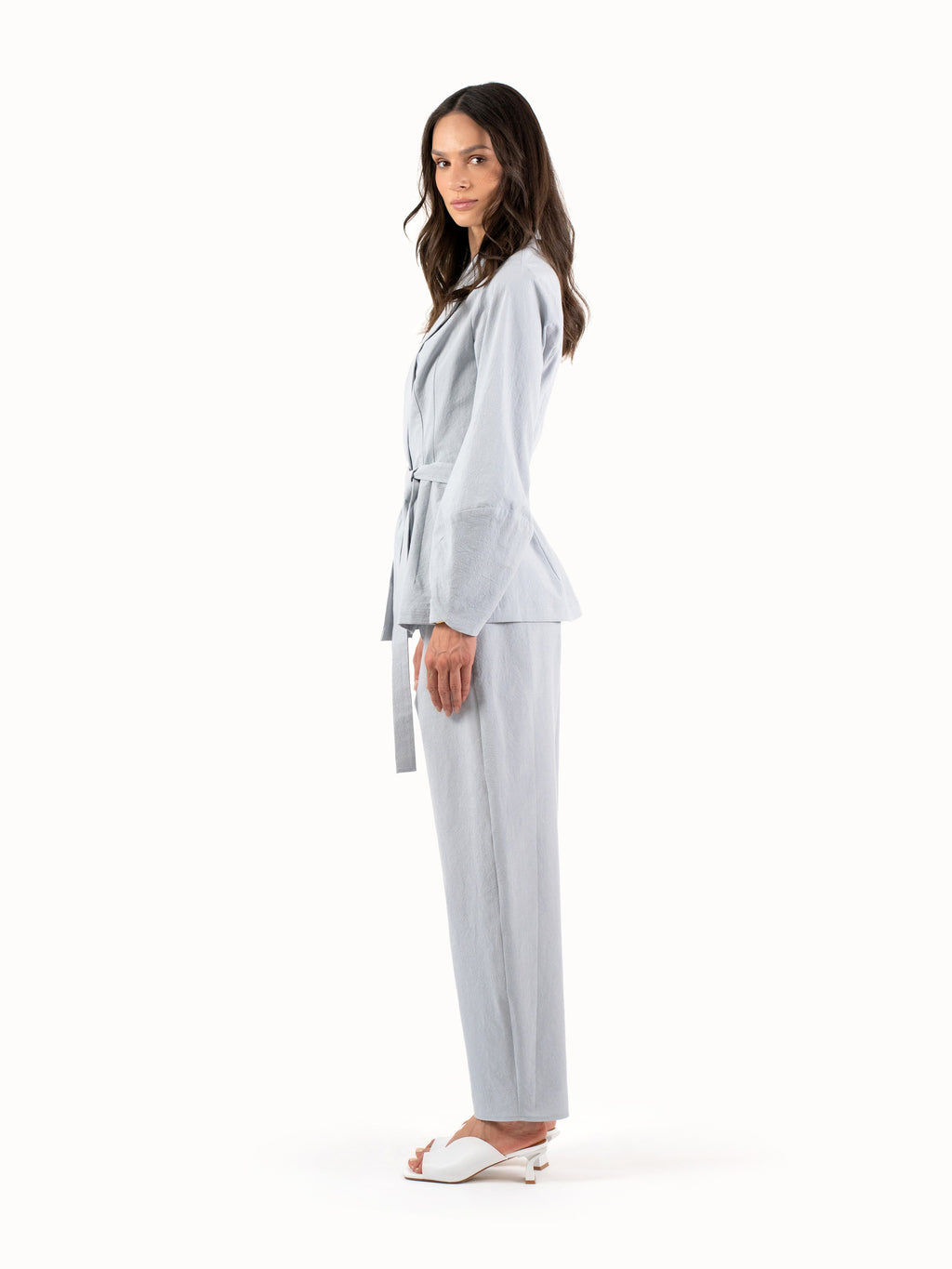The Belted Jacket – Sky Blue