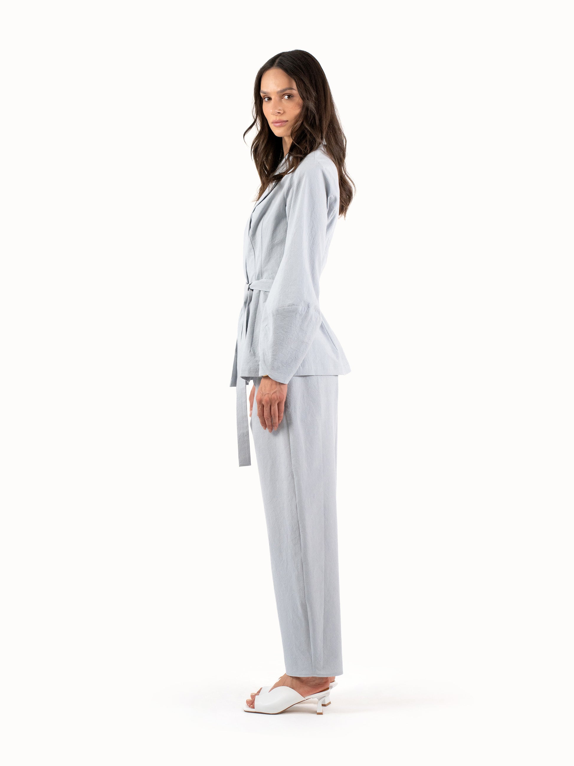 The Belted Jacket – Sky Blue