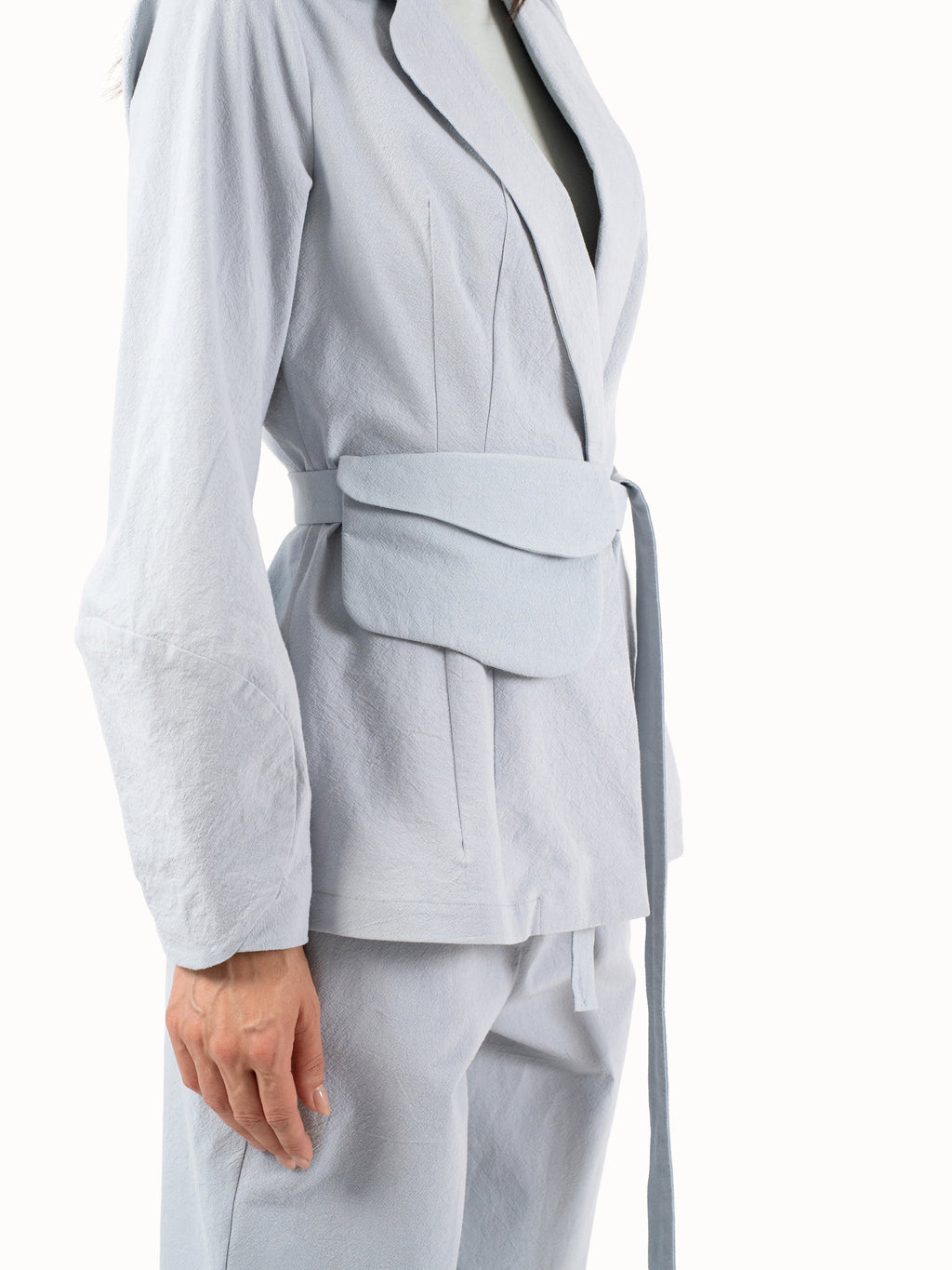 The Belted Jacket – Sky Blue