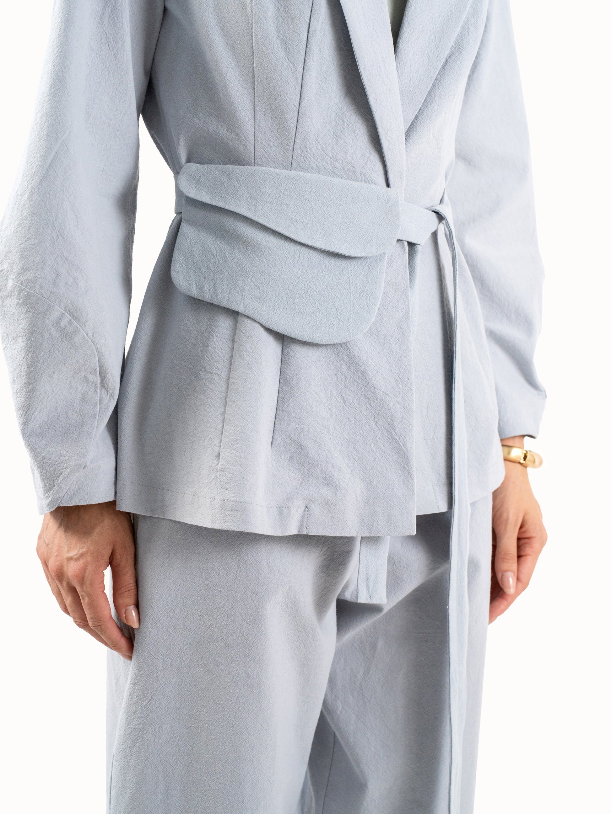 The Belted Jacket – Sky Blue