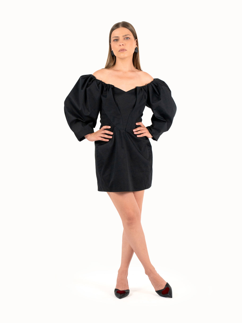 The Hearted Mini Dress - Black Petite