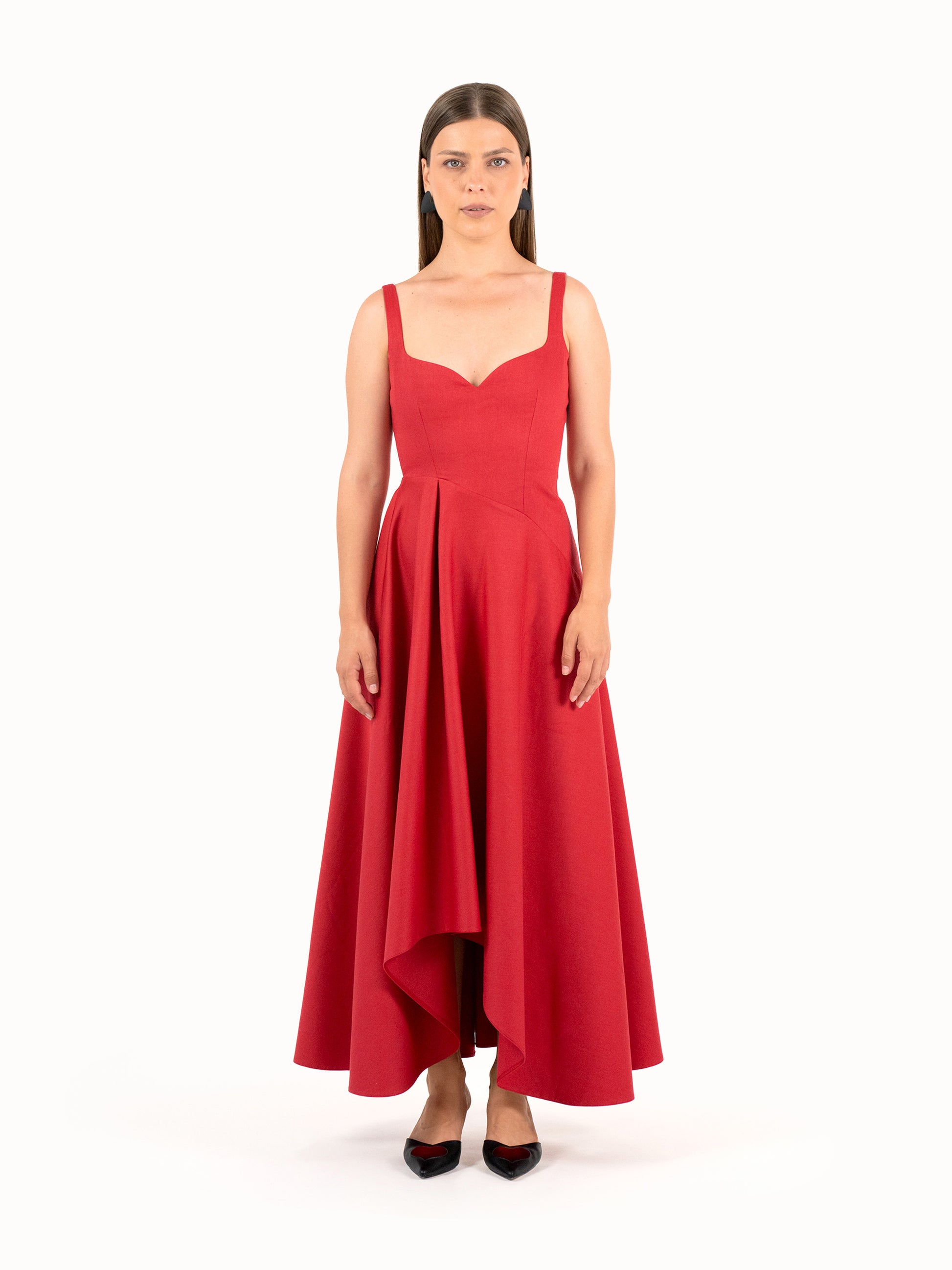 The Heartfelt Midi Dress – Lush Red Petite