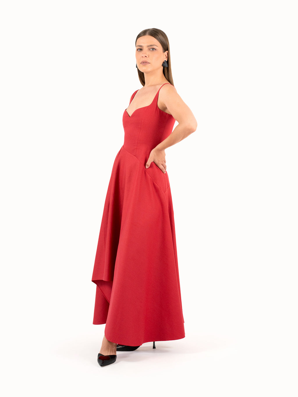 The Heartfelt Midi Dress – Lush Red Petite