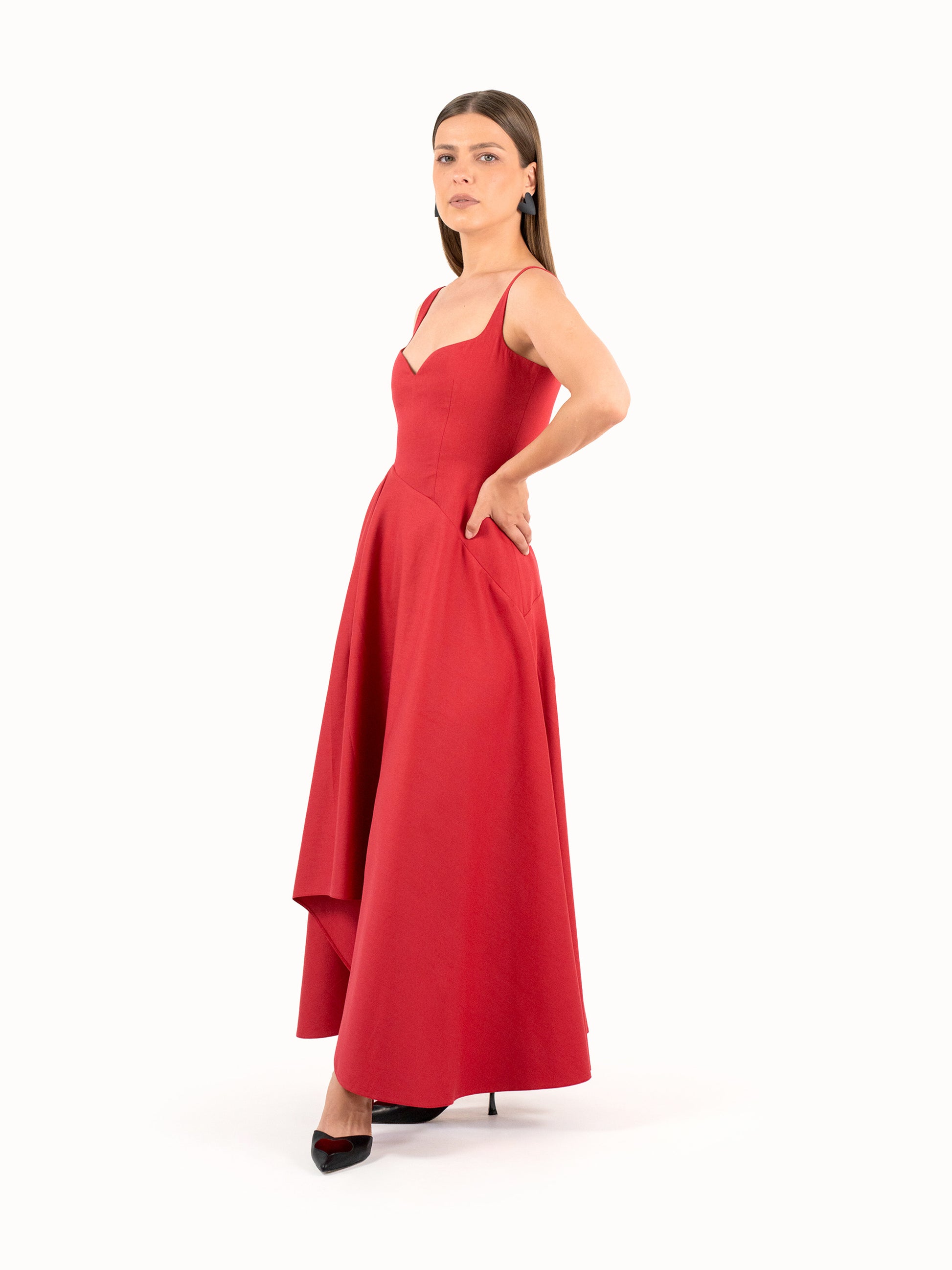 The Heartfelt Midi Dress – Lush Red Petite