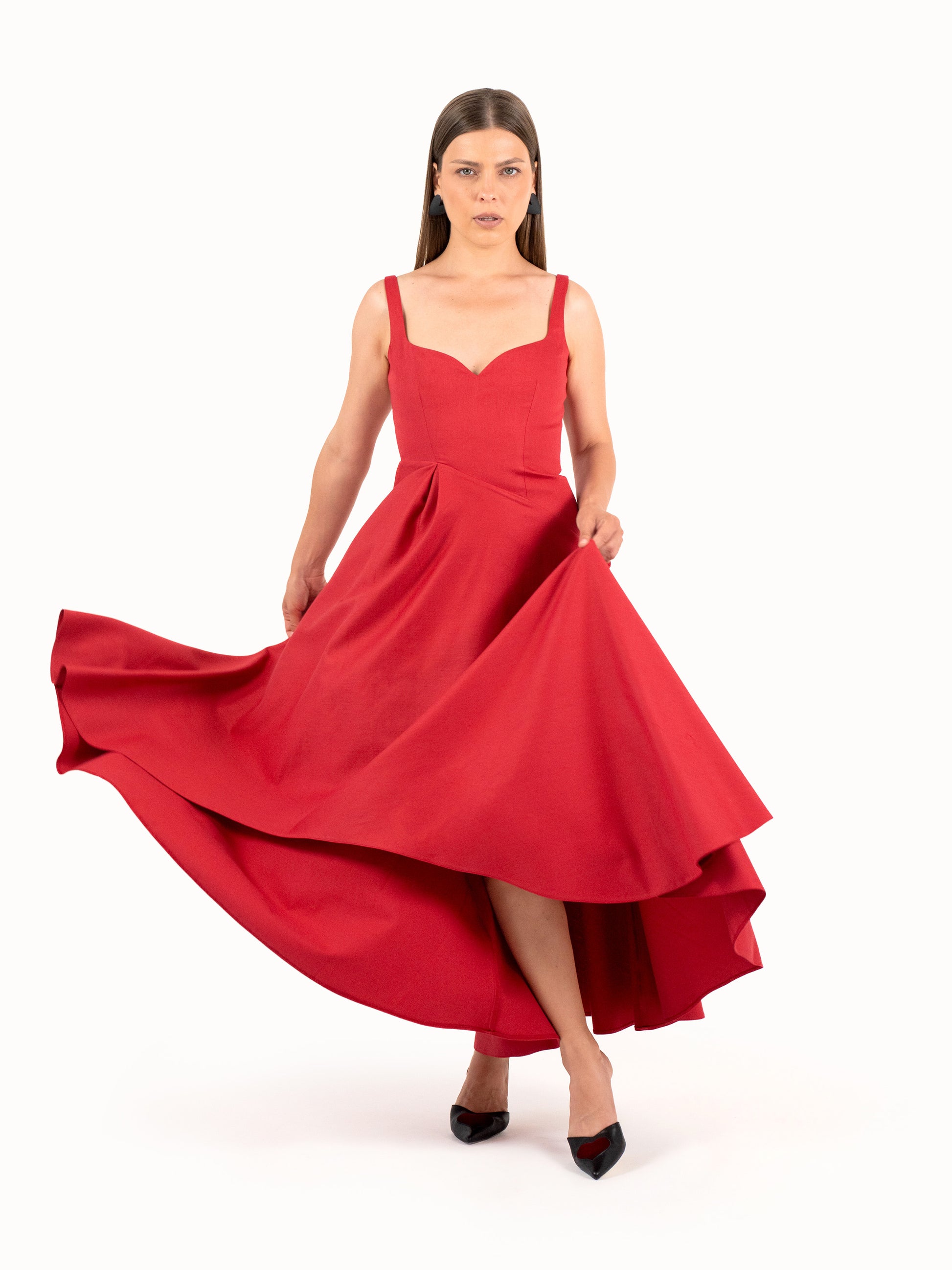 The Heartfelt Midi Dress – Lush Red Petite