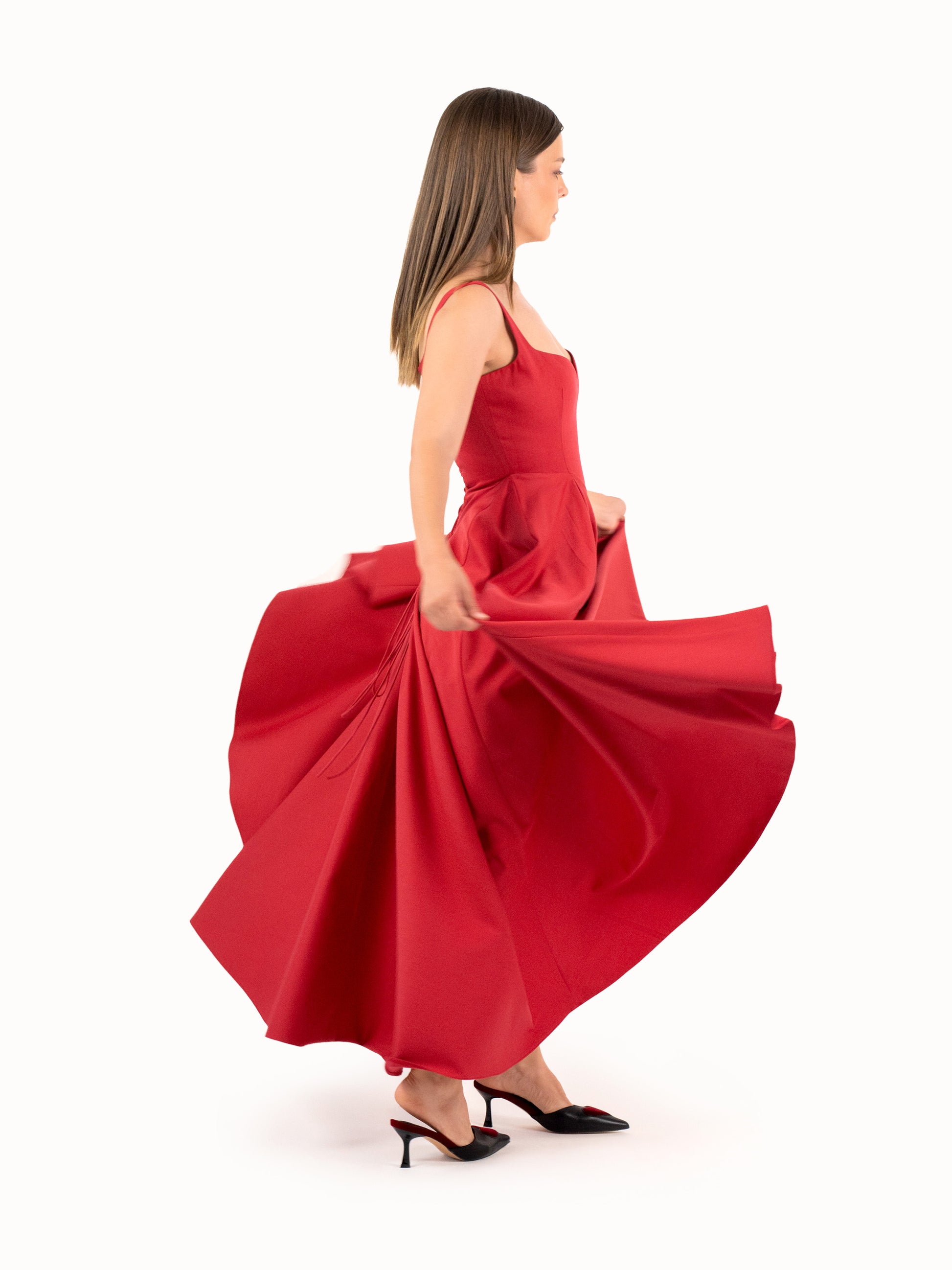 The Heartfelt Midi Dress – Lush Red Petite