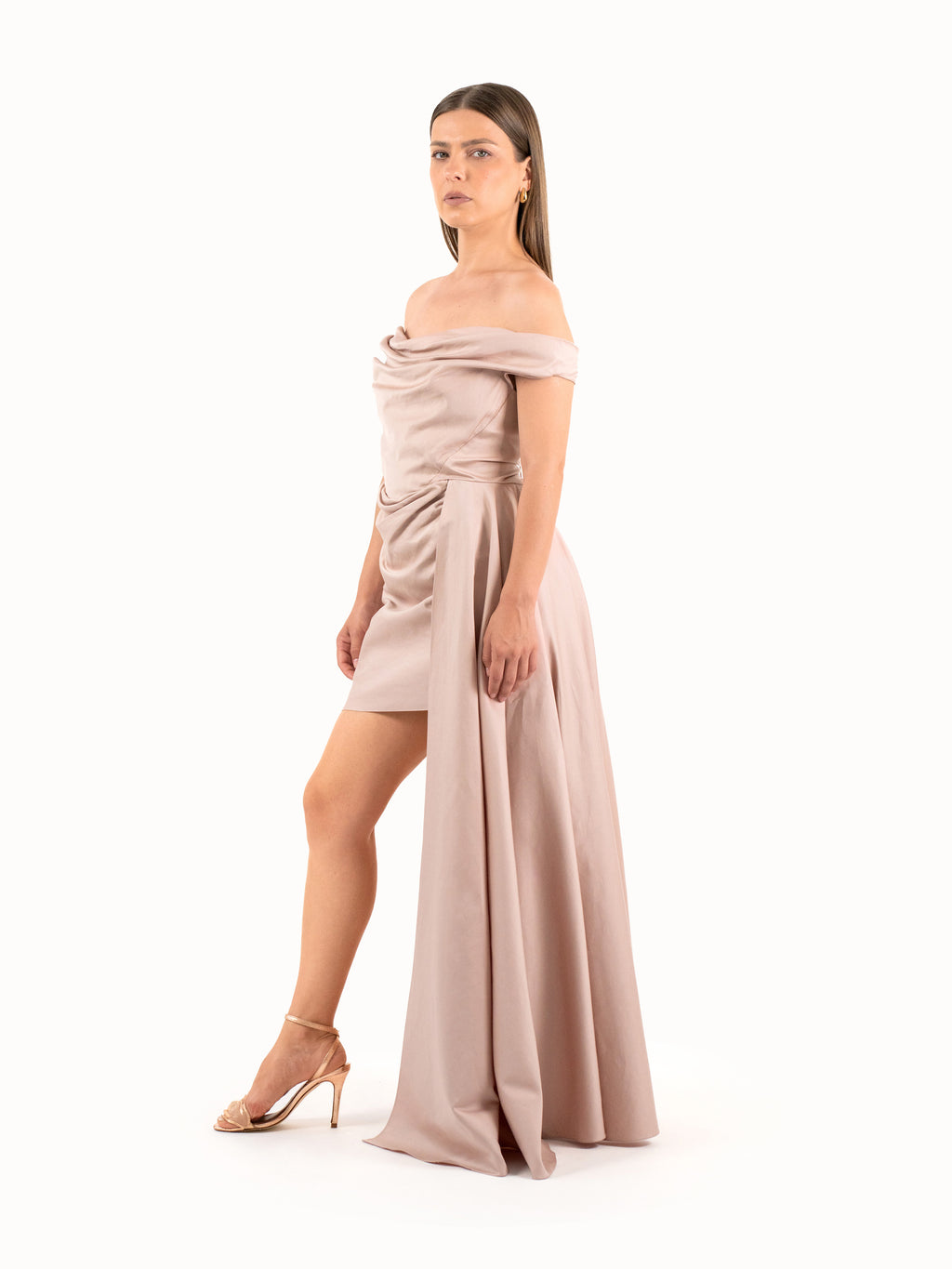 The Asymmetric Gown – Blush