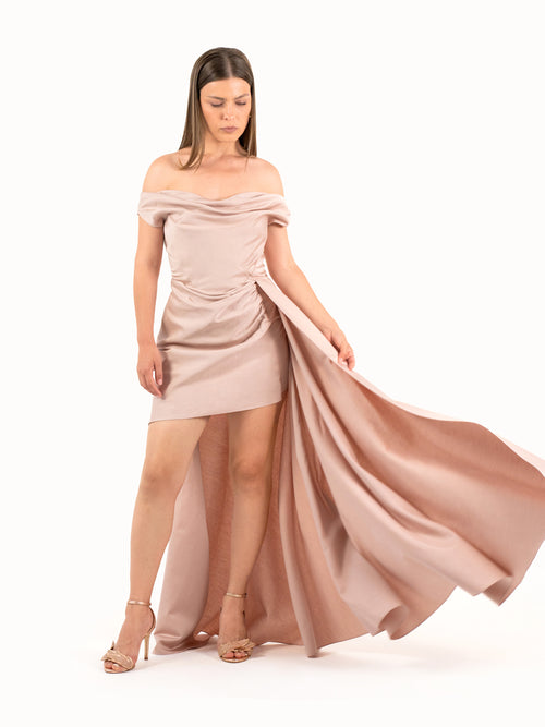 The Asymmetric Gown – Blush