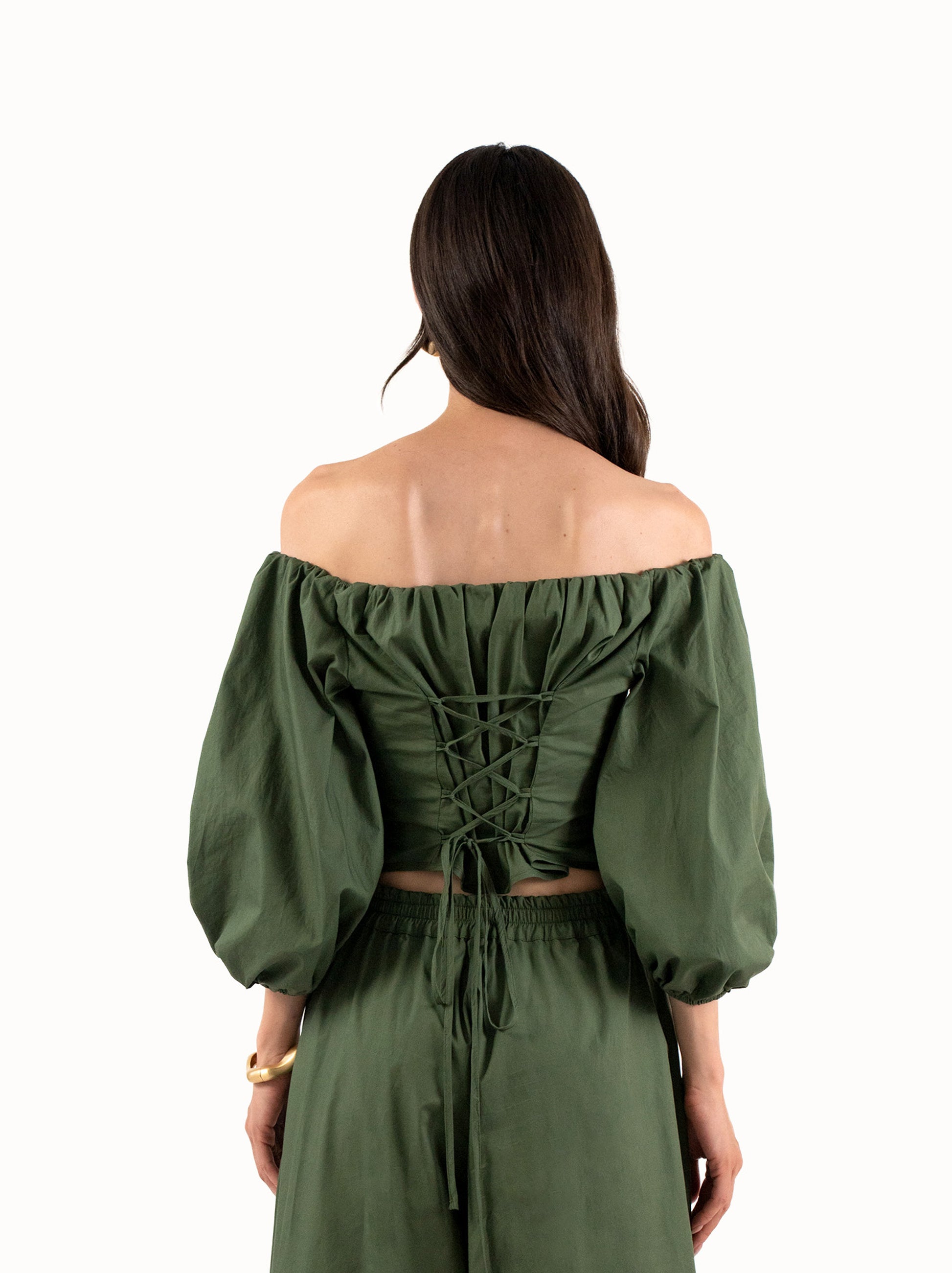 The Off-Shoulder Top – Forest Green