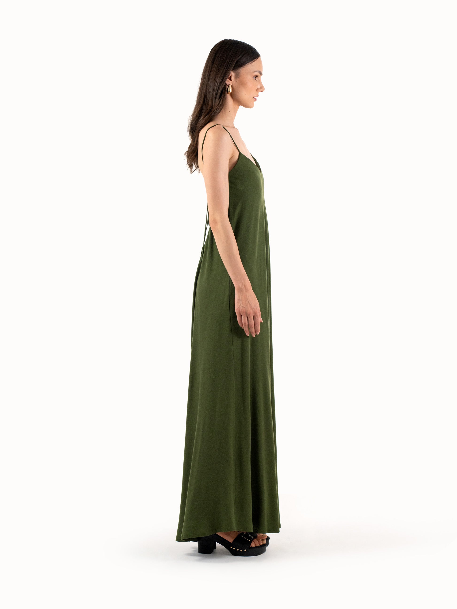 The Secret Midaxi Dress – Deep Green Tall