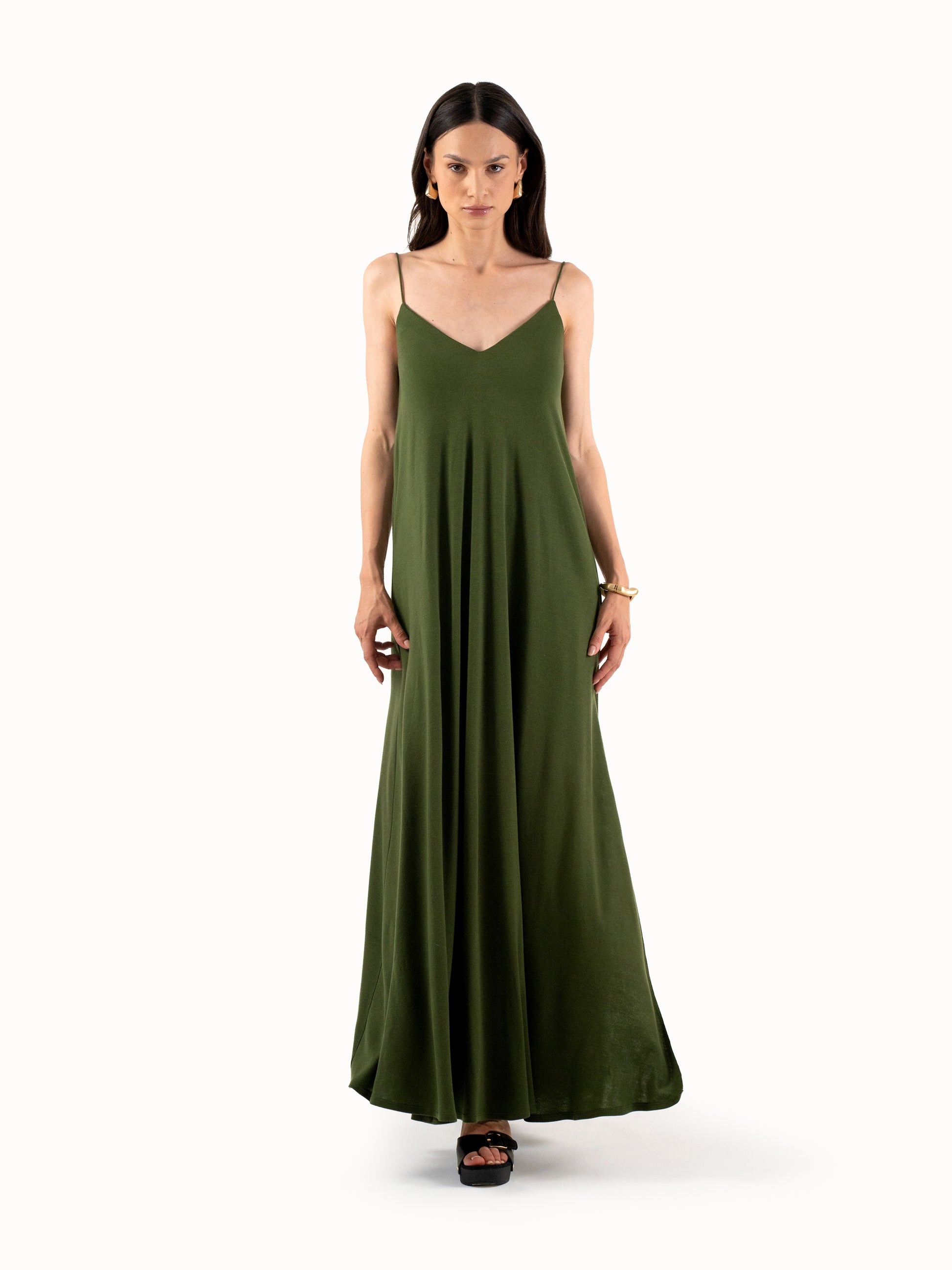 The Secret Midaxi Dress – Deep Green Tall