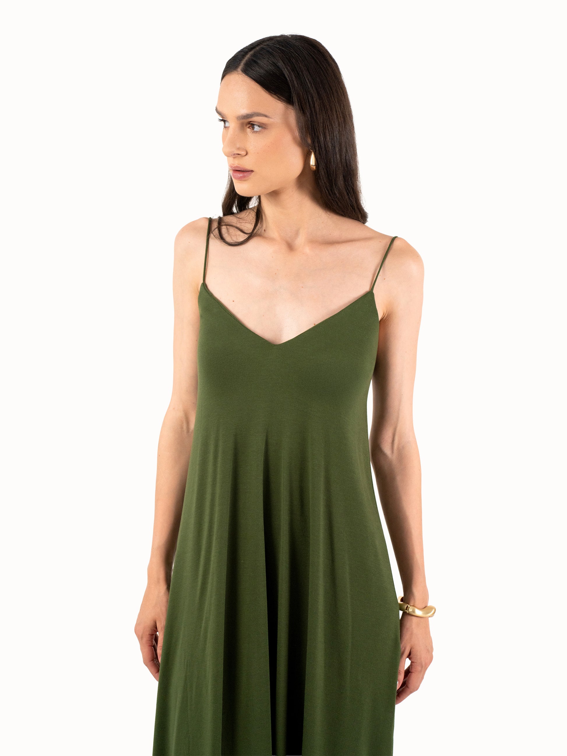 The Secret Midaxi Dress – Deep Green Tall