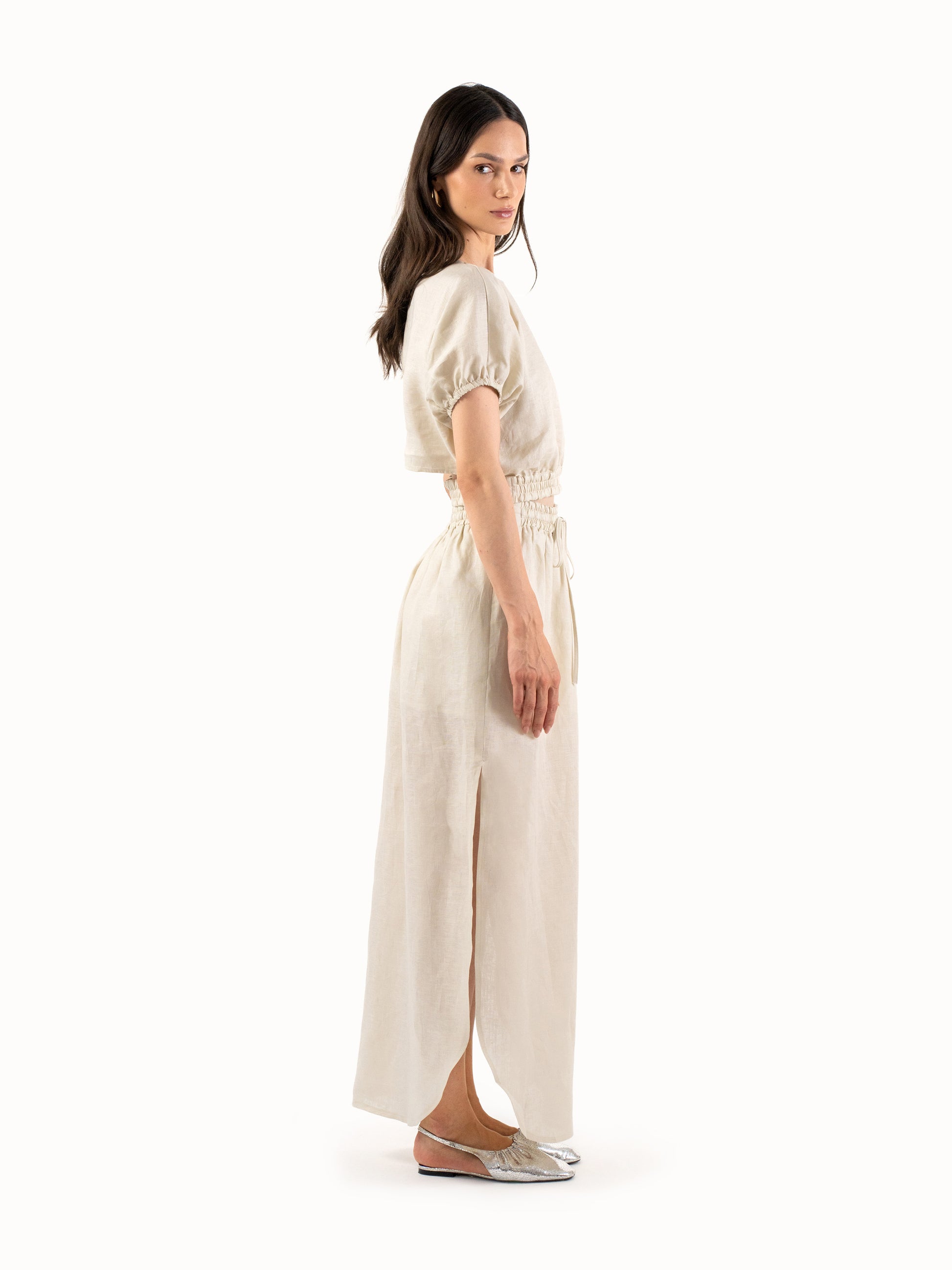 The Open Back Cocoon – Linen Top
