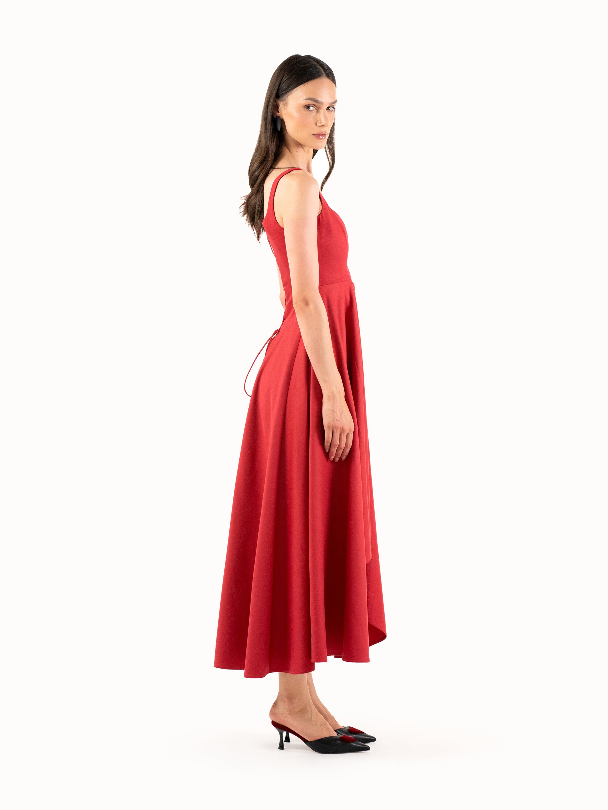 The Heartfelt Midi Dress – Lush Red
