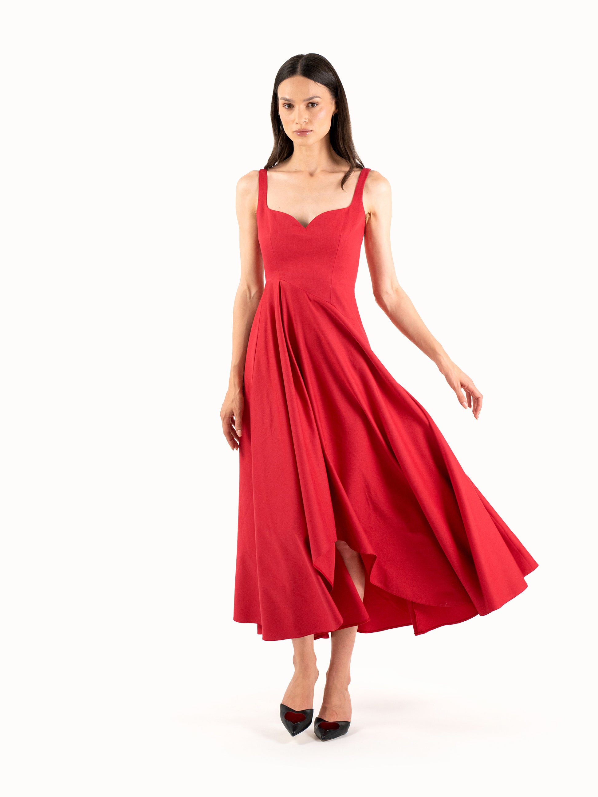 The Heartfelt Midi Dress – Lush Red