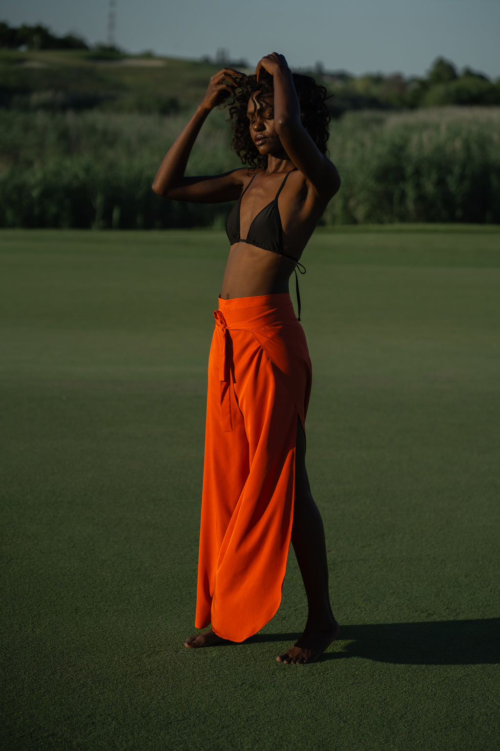 The Convertible Wrap Pants – Sunset Orange