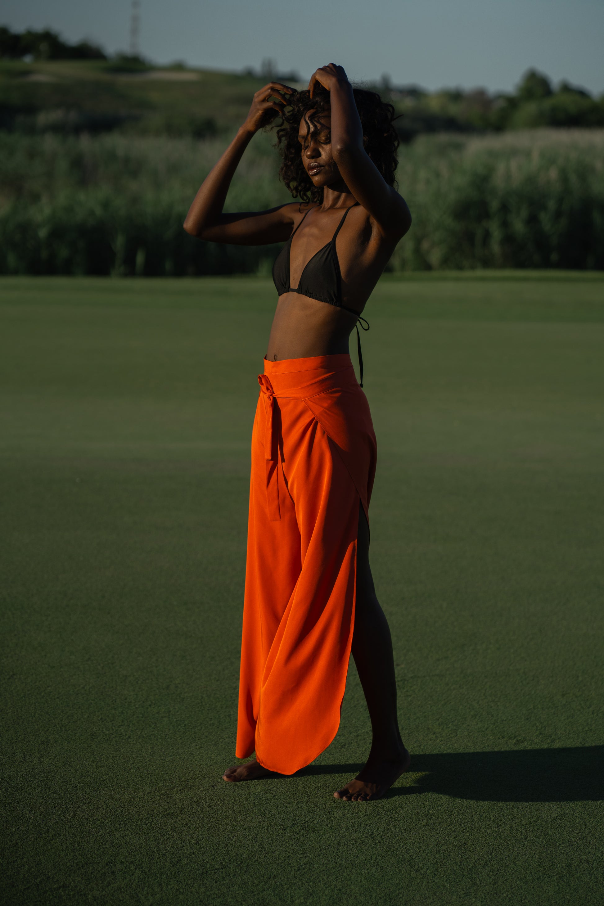The Convertible Wrap Pants – Sunset Orange