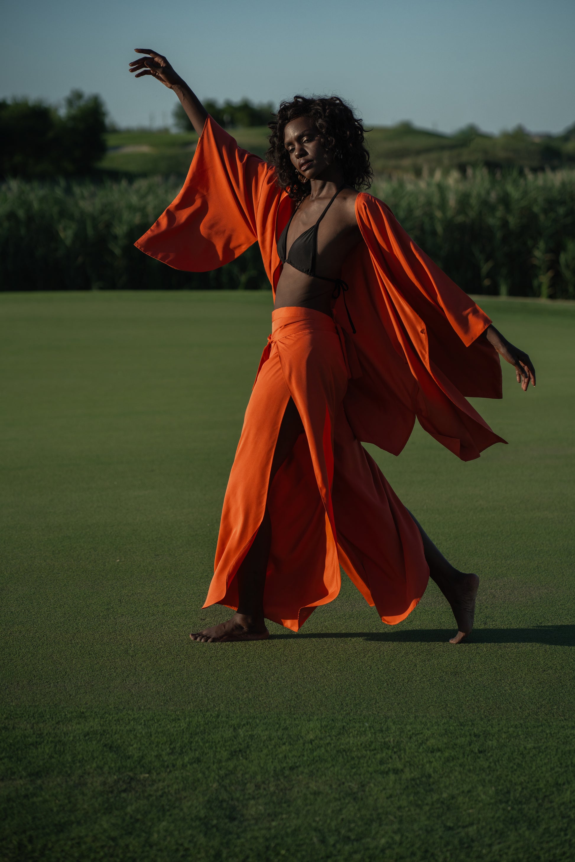 The Convertible Wrap Pants – Sunset Orange