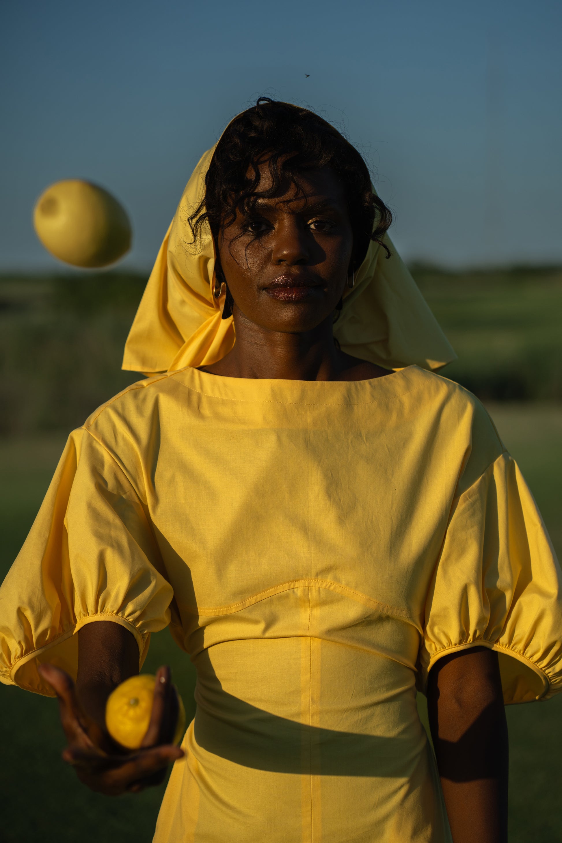 The Balloon Midi Dress – Yellow