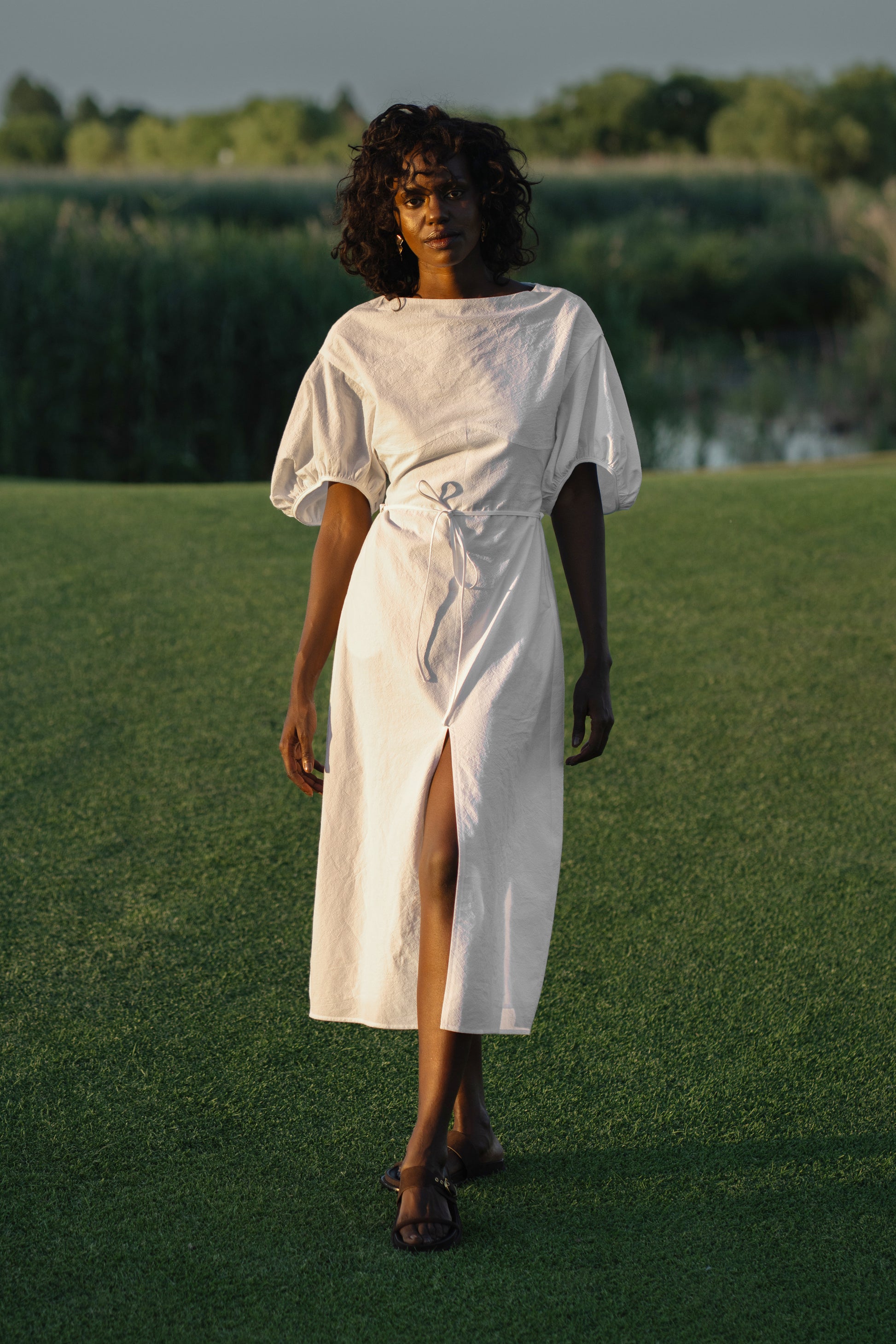 The Balloon Midi Dress – White