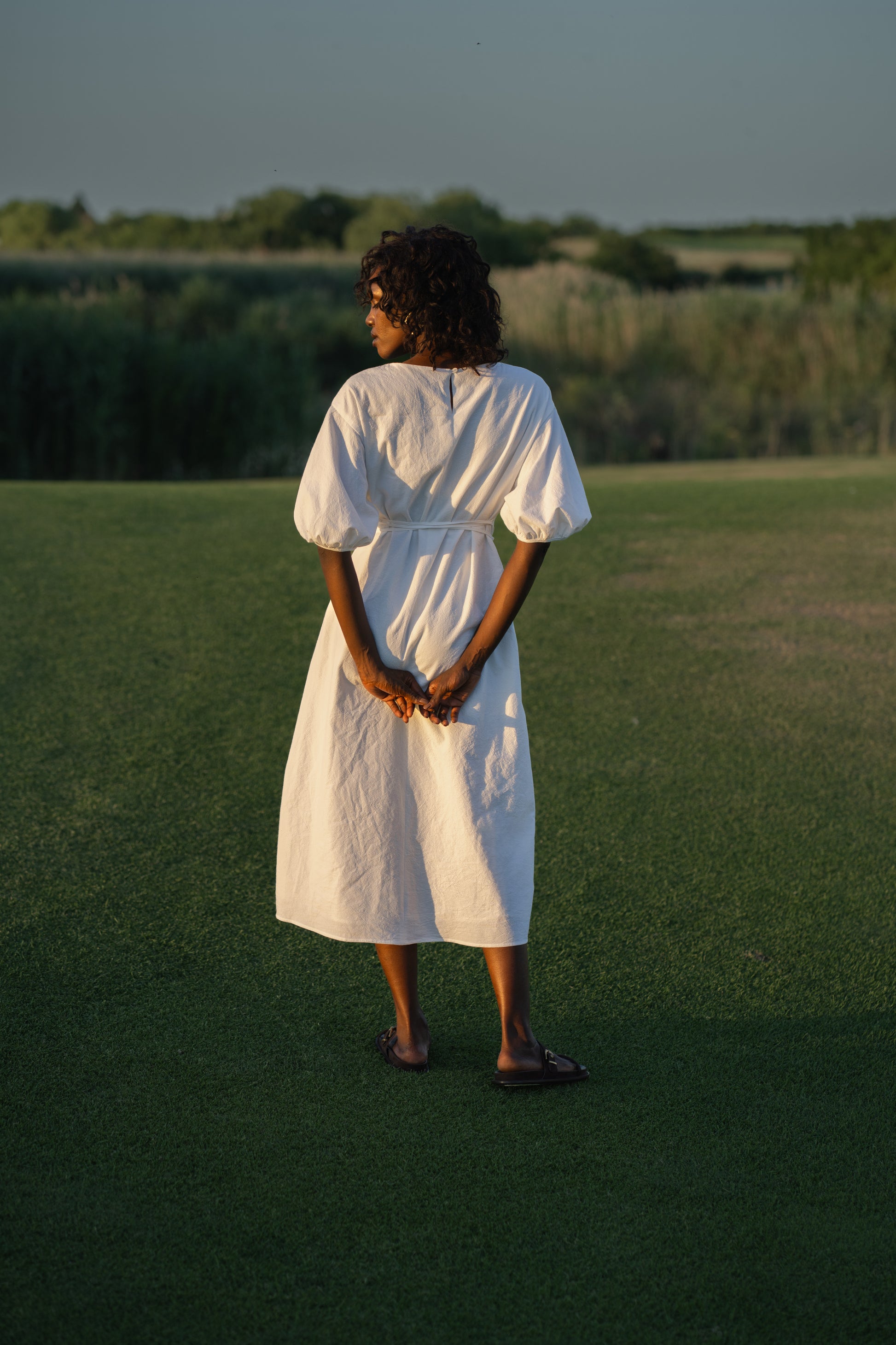 The Balloon Midi Dress – White
