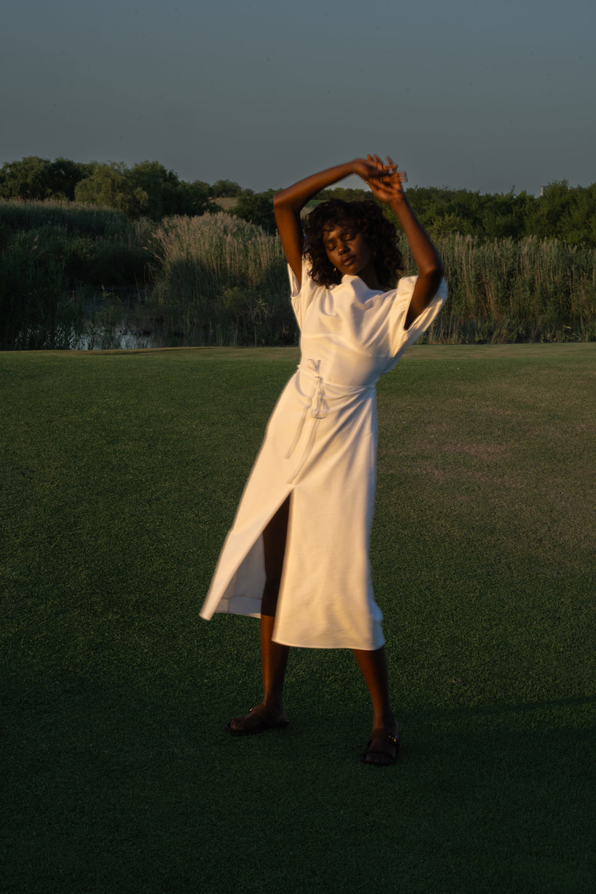 The Balloon Midi Dress – White