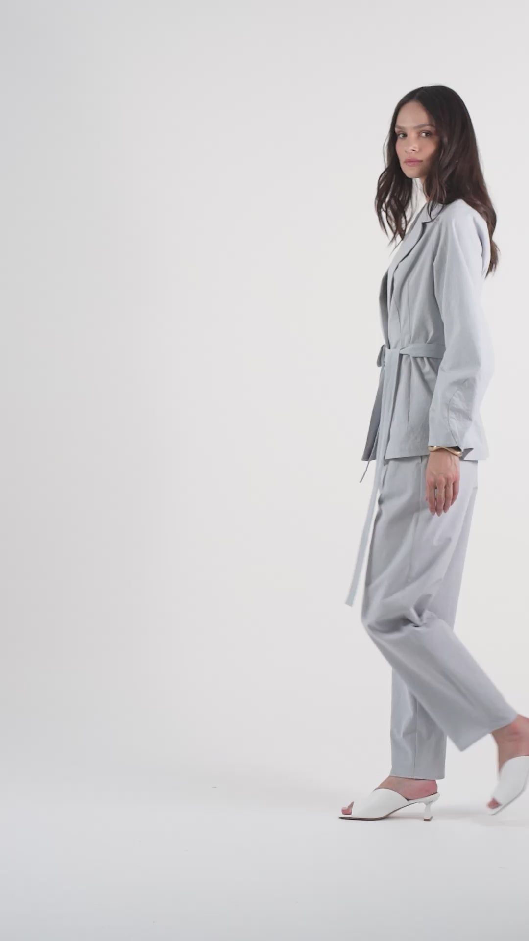 The Belted Jacket – Sky Blue