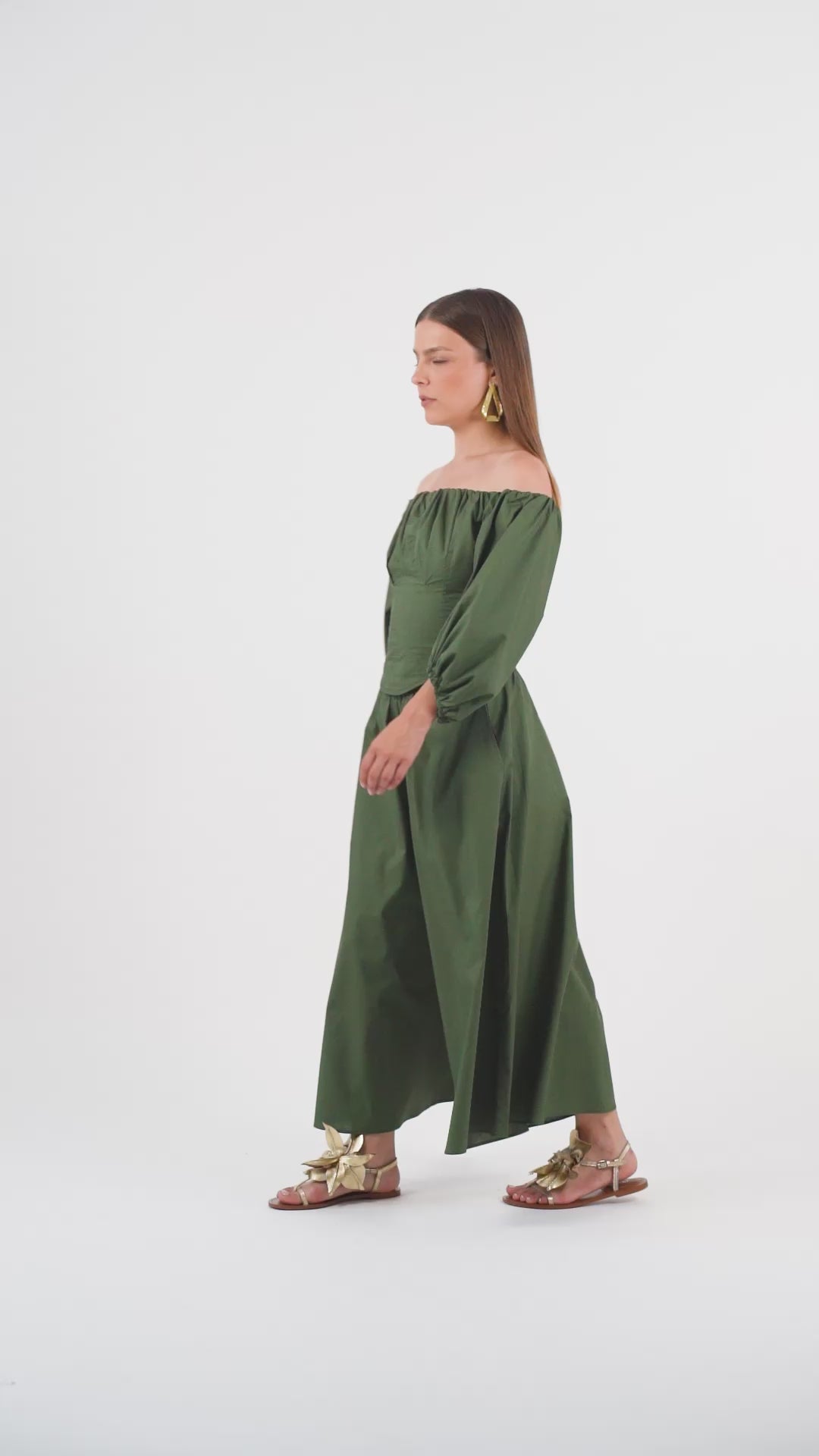 The Off-Shoulder Top – Forest Green Petite