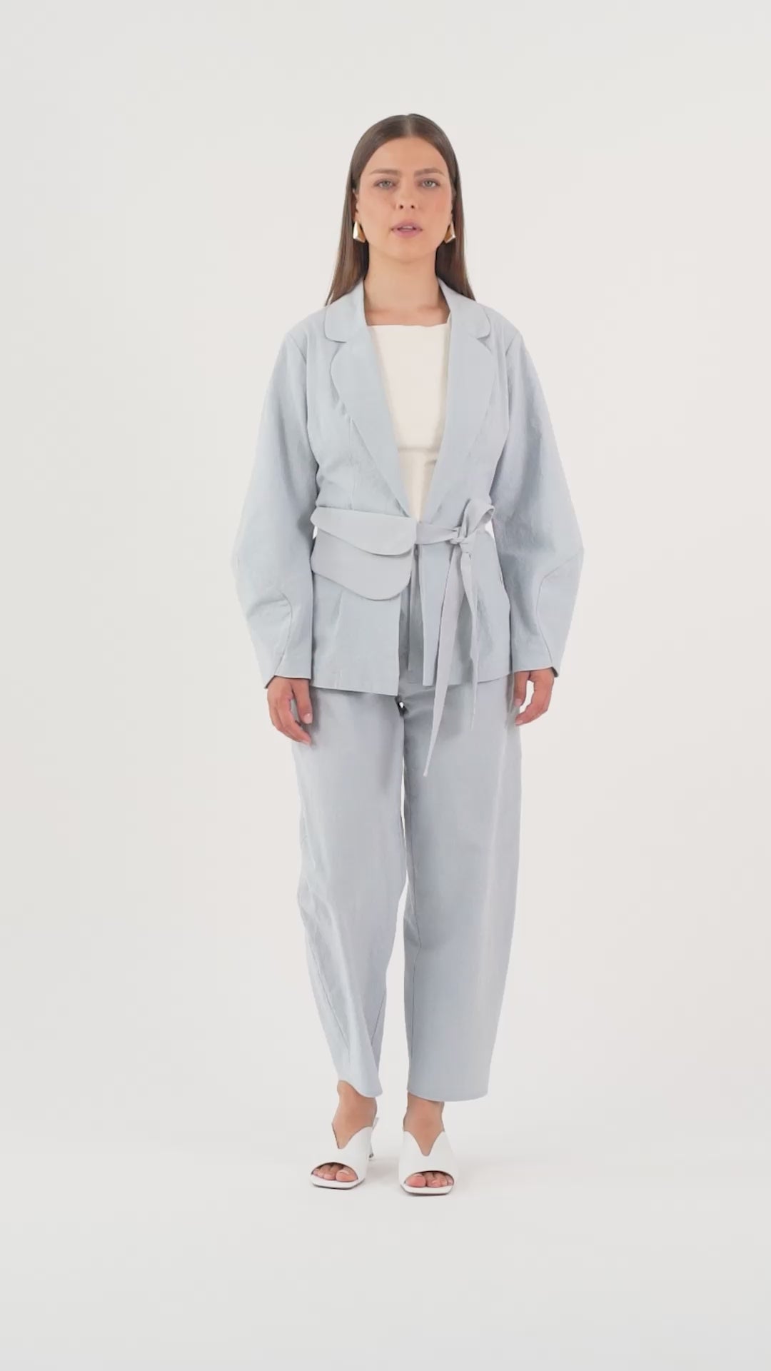 The Rounded Trousers – Sky Blue Petite