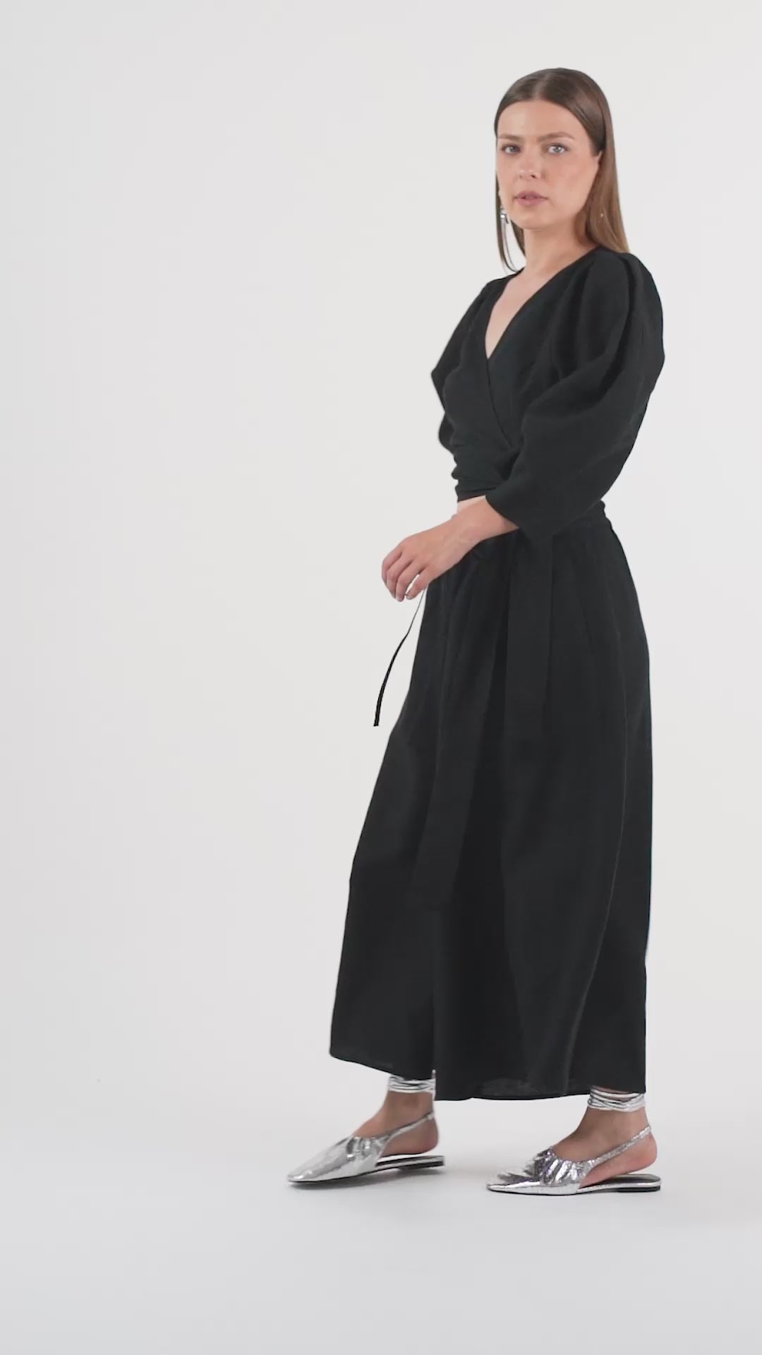 The Cropped Wide-Leg Trousers - Black Petite